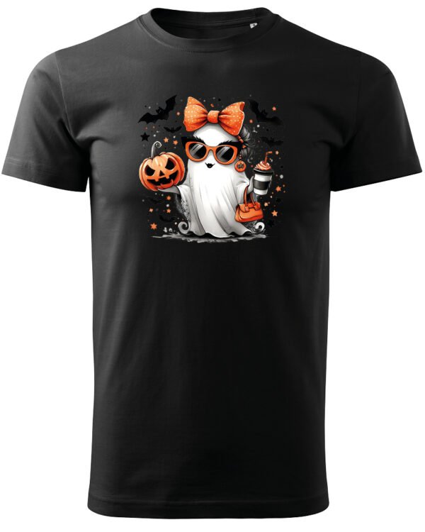 Halloweenowa Koszulka Unisex "Stylowy Duch" – Wybierz Kolor!