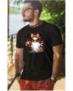 Halloweenowa Koszulka Unisex "Stylowy Duch" – Wybierz Kolor!