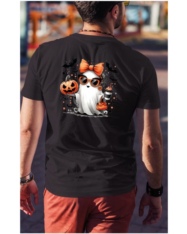 Halloweenowa Koszulka Unisex "Stylowy Duch" – Wybierz Kolor!