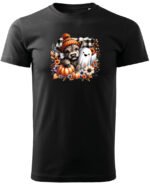 Halloweenowa Koszulka Unisex "Pies i Duch w Jesieni" – Wybierz Kolor!
