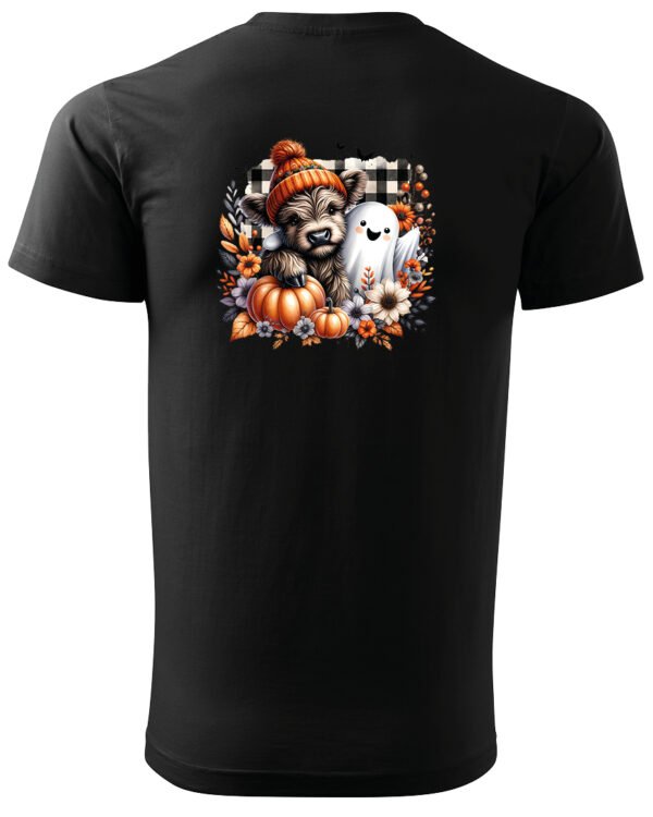 Halloweenowa Koszulka Unisex "Pies i Duch w Jesieni" – Wybierz Kolor!