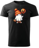 Halloweenowa Koszulka Unisex "Duch w Jesiennych Kwiatach" – Wybierz Kolor!
