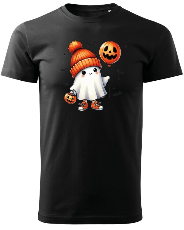 Halloweenowa Koszulka Unisex "Duch w Jesiennych Kwiatach" – Wybierz Kolor!