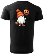 Halloweenowa Koszulka Unisex "Duch w Jesiennych Kwiatach" – Wybierz Kolor!