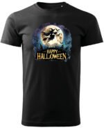 Halloweenowa Koszulka Unisex "Czarownica i Księżyc" – Wybierz Kolor!