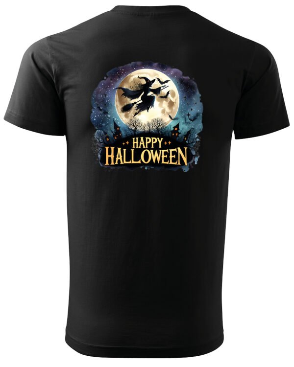 Halloweenowa Koszulka Unisex "Czarownica i Księżyc" – Wybierz Kolor!