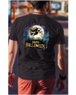 Halloweenowa Koszulka Unisex "Czarownica i Księżyc" – Wybierz Kolor!