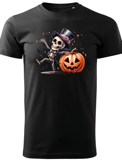 Koszulka Halloween Tańczący Szkielet Dynia