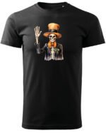 Halloweenowa Koszulka Unisex "Szkielet Dżentelmen" – Wybierz Kolor!