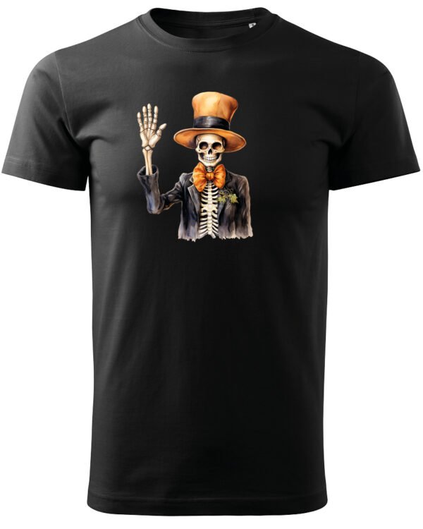 Halloweenowa Koszulka Unisex "Szkielet Dżentelmen" – Wybierz Kolor!