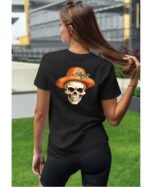Halloweenowa Koszulka Unisex "Dynia i Czaszka" – Wybierz Kolor!