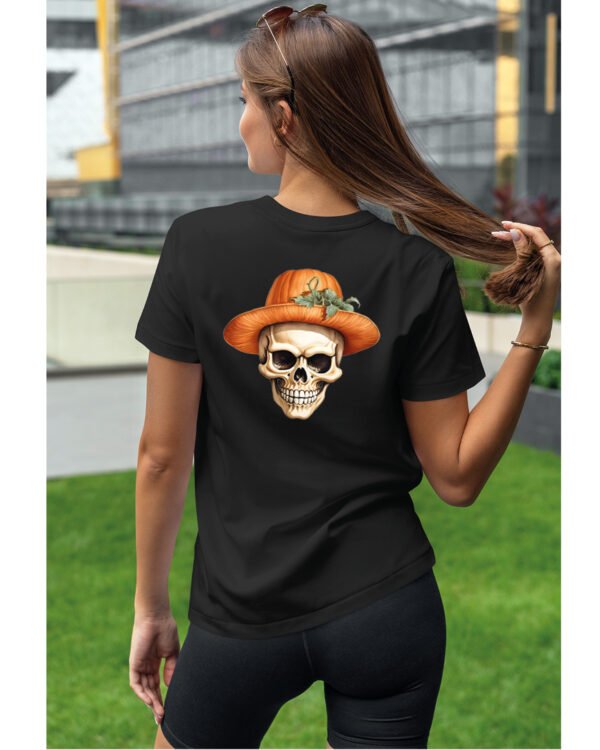Halloweenowa Koszulka Unisex "Dynia i Czaszka" – Wybierz Kolor!