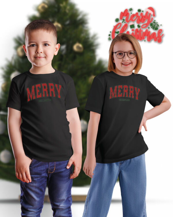 TL TS UNI CAR PRI 0757 A KIDS Świąteczna Koszulka Dziecięca “Merry Christmas”