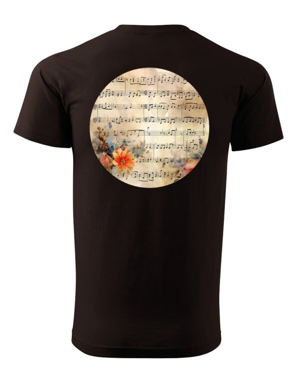 Koszulka Muzyczna harmonia <br>Nuty i kwiaty - Unisex, dla niej
