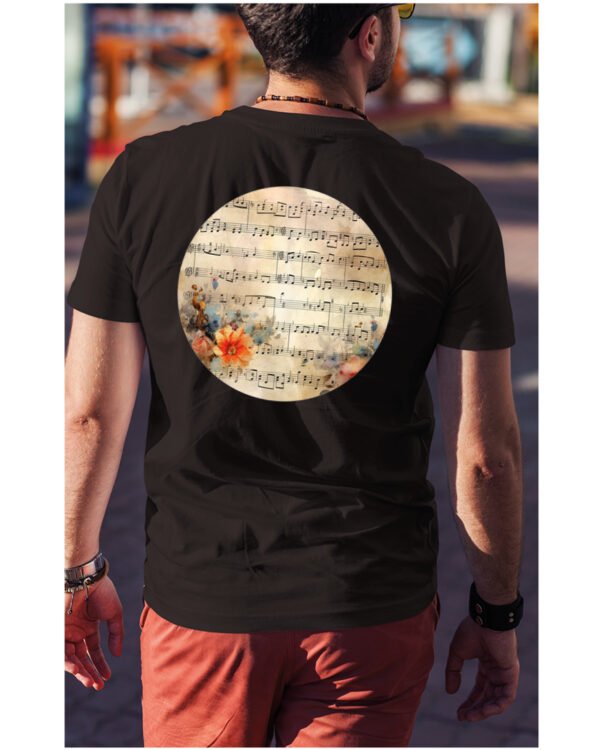 Koszulka Muzyczna harmonia <br>Nuty i kwiaty - Unisex, dla niego