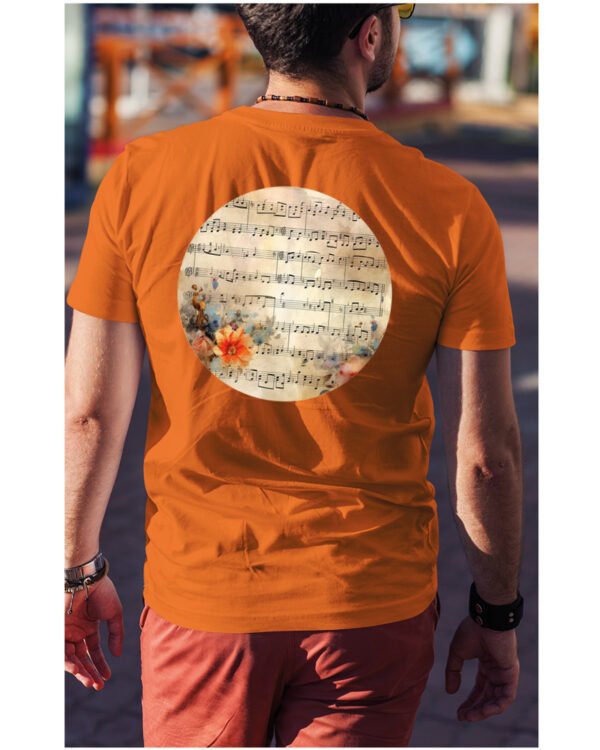 Koszulka Muzyczna harmonia <br>Nuty i kwiaty - Unisex, dla niego