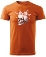Halloweenowa Koszulka Unisex "Skull with Pink Bow" – Wybierz Kolor!