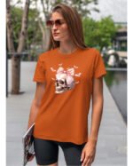 Halloweenowa Koszulka Unisex "Skull with Pink Bow" – Wybierz Kolor!