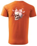 Halloweenowa Koszulka Unisex "Skull with Pink Bow" – Wybierz Kolor!
