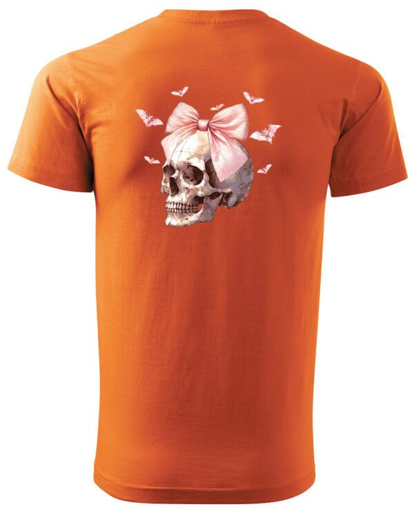 Halloweenowa Koszulka Unisex "Skull with Pink Bow" – Wybierz Kolor!