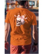 Halloweenowa Koszulka Unisex "Skull with Pink Bow" – Wybierz Kolor!