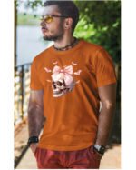 Halloweenowa Koszulka Unisex "Skull with Pink Bow" – Wybierz Kolor!