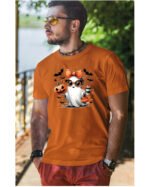 Halloweenowa Koszulka Unisex "Stylowy Duch" – Wybierz Kolor!