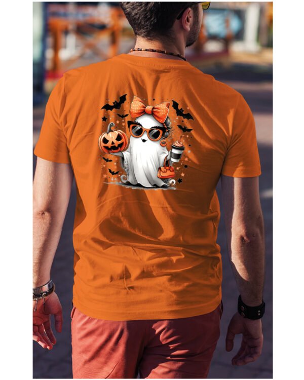 Halloweenowa Koszulka Unisex "Stylowy Duch" – Wybierz Kolor!