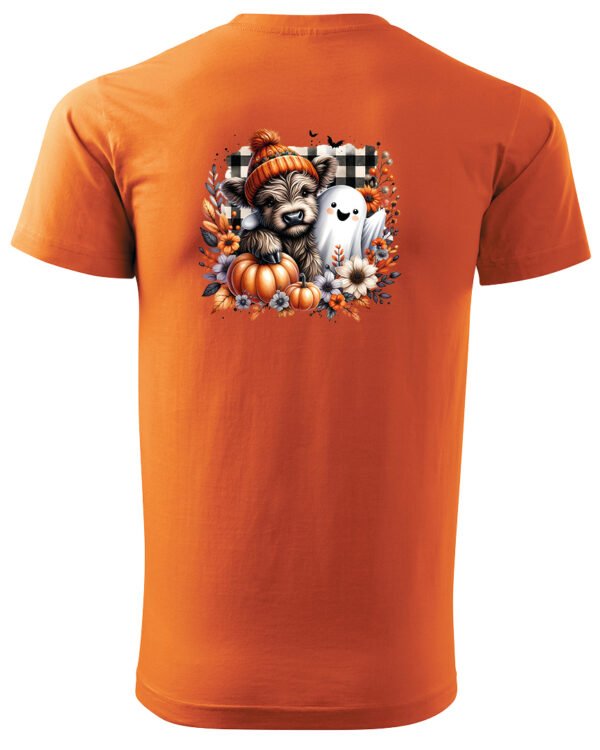Halloweenowa Koszulka Unisex "Pies i Duch w Jesieni" – Wybierz Kolor!