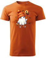 Halloweenowa Koszulka Unisex "Duch w Jesiennych Kwiatach" – Wybierz Kolor!