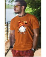 Halloweenowa Koszulka Unisex "Duch w Jesiennych Kwiatach" – Wybierz Kolor!