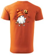 Halloweenowa Koszulka Unisex "Duch w Jesiennych Kwiatach" – Wybierz Kolor!