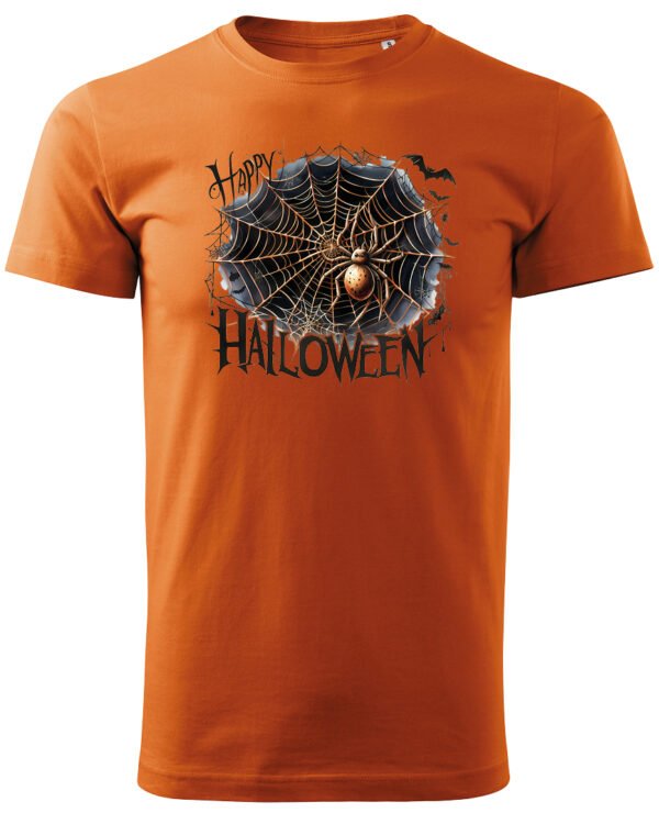 Halloweenowa Koszulka Unisex "Pajęczyna z Pająkiem" – Wybierz Kolor!