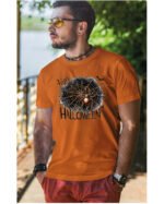 Halloweenowa Koszulka Unisex "Pajęczyna z Pająkiem" – Wybierz Kolor!