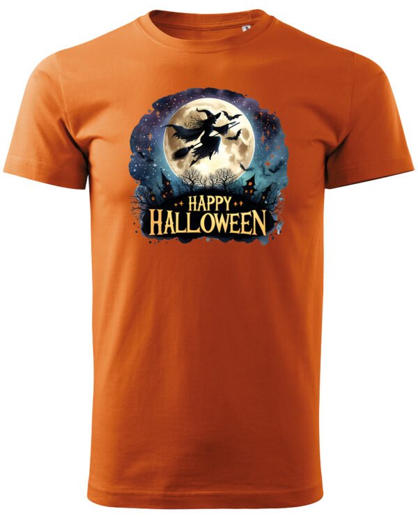 Halloweenowa Koszulka Unisex "Czarownica i Księżyc" – Wybierz Kolor!