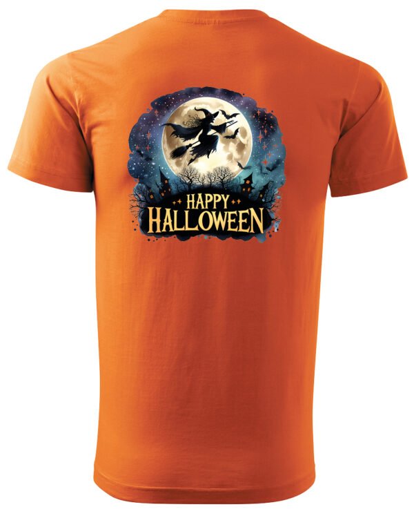 Halloweenowa Koszulka Unisex "Czarownica i Księżyc" – Wybierz Kolor!