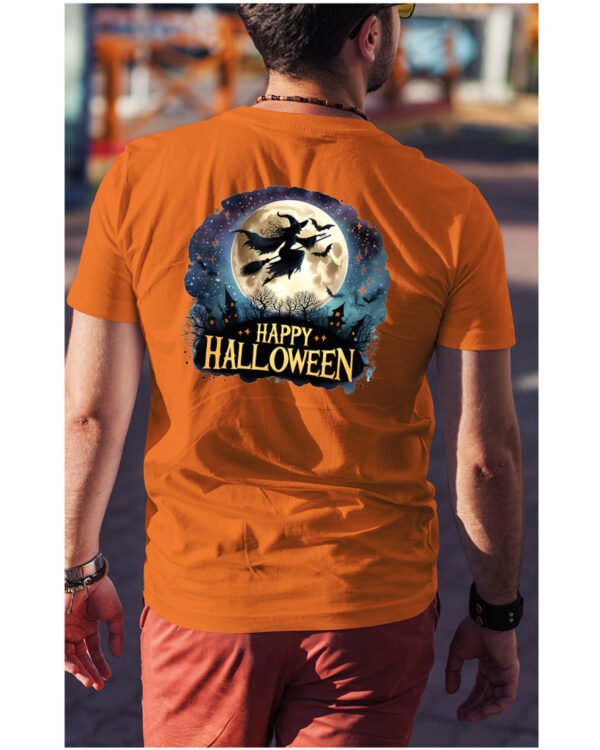 Halloweenowa Koszulka Unisex "Czarownica i Księżyc" – Wybierz Kolor!