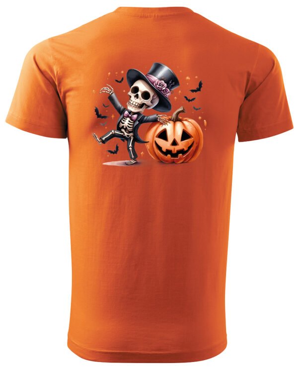 Halloweenowa Koszulka Unisex "Szkieletor i Dynia" – Wybierz Kolor!