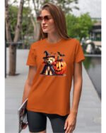 Halloweenowa Koszulka Unisex "Piesek Czarodziej i Dynia" – Wybierz Kolor!