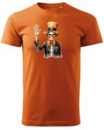 Halloweenowa Koszulka Unisex "Szkielet Dżentelmen" – Wybierz Kolor!