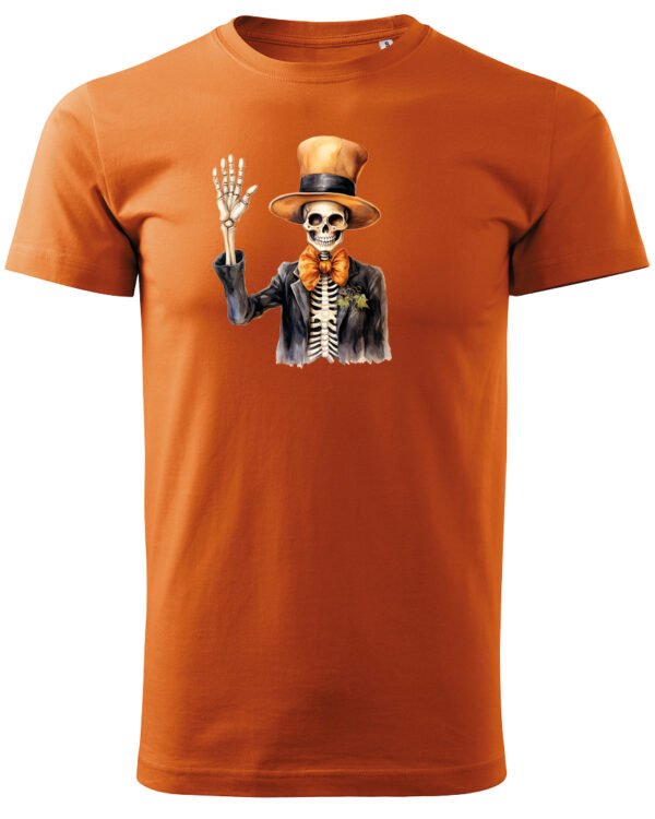 Halloweenowa Koszulka Unisex "Szkielet Dżentelmen" – Wybierz Kolor!