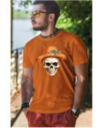 Halloweenowa Koszulka Unisex "Dynia i Czaszka" – Wybierz Kolor!