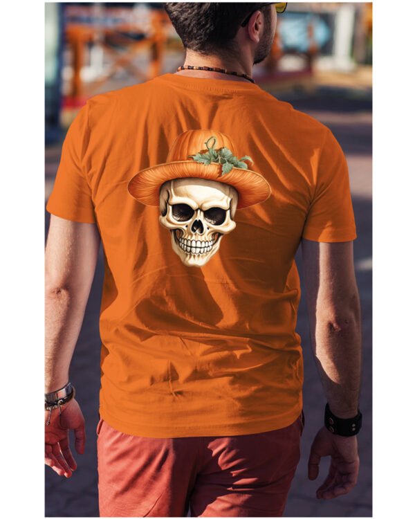 Halloweenowa Koszulka Unisex "Dynia i Czaszka" – Wybierz Kolor!