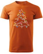 Świąteczna Koszulka “Choinka z Kolorowych Lampek”  – Unisex