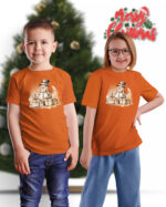 TL TS UNI FIE PRI 0771 A KIDS Świąteczna Koszulka Dziecięca “Bałwanek i Prezenty”