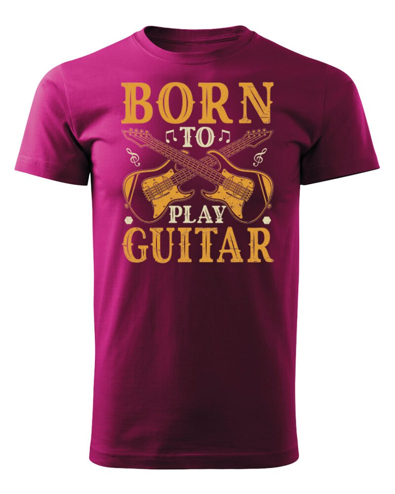 Koszulka Muzyczne serce „Born to play guitar” – Unisex