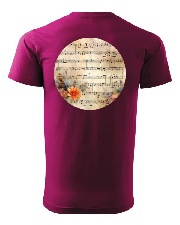 Koszulka Muzyczna harmonia <br>Nuty i kwiaty - Unisex, dla niej