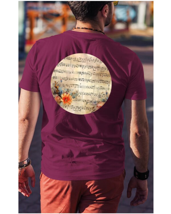Koszulka Muzyczna harmonia <br>Nuty i kwiaty - Unisex, dla niego