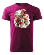 Koszulka Egzotyczny Urok Natury <br>Papuga w Kwiatowym Otoczeniu - Unisex, dla niego