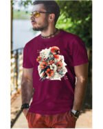 Koszulka Egzotyczny Urok Natury <br>Papuga w Kwiatowym Otoczeniu - Unisex, dla niego